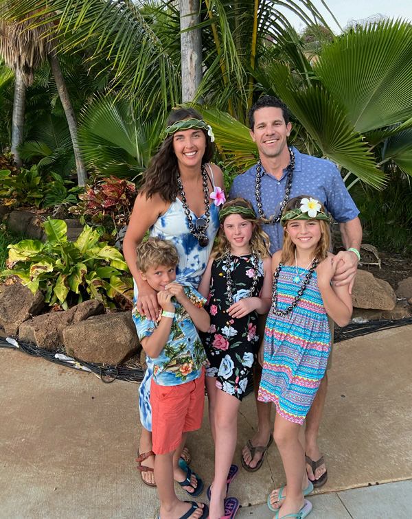 Ben Brown with his family in Hawaii